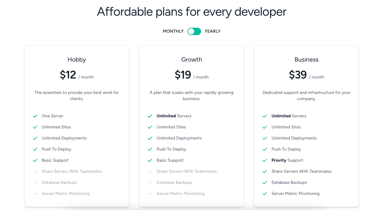 Laravel Forge Pricing